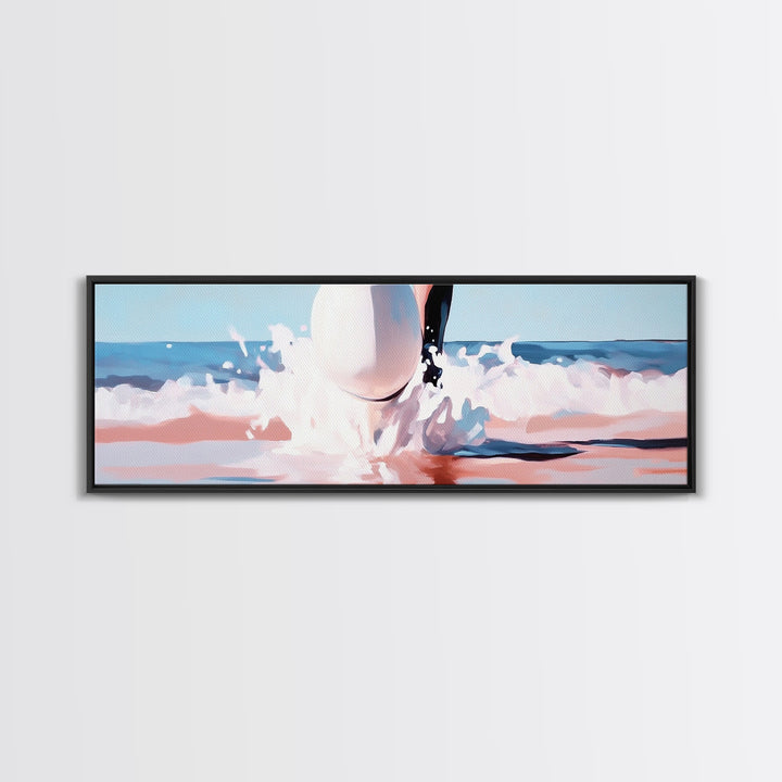 Coastal Serenity, Ocean View, Beach Art, Framed Canvas Print, Minimalist Coastal Decor, Seaside Painting, Nautical Home Wall Art