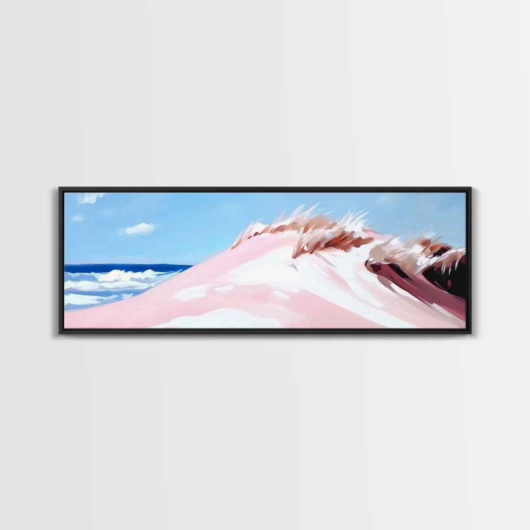 Coastal Dunes, Ocean Breeze, Beach Landscape, Pastel Art, Canvas Print, Nautical Wall Art, Bathroom Decor, Coastal Home Art