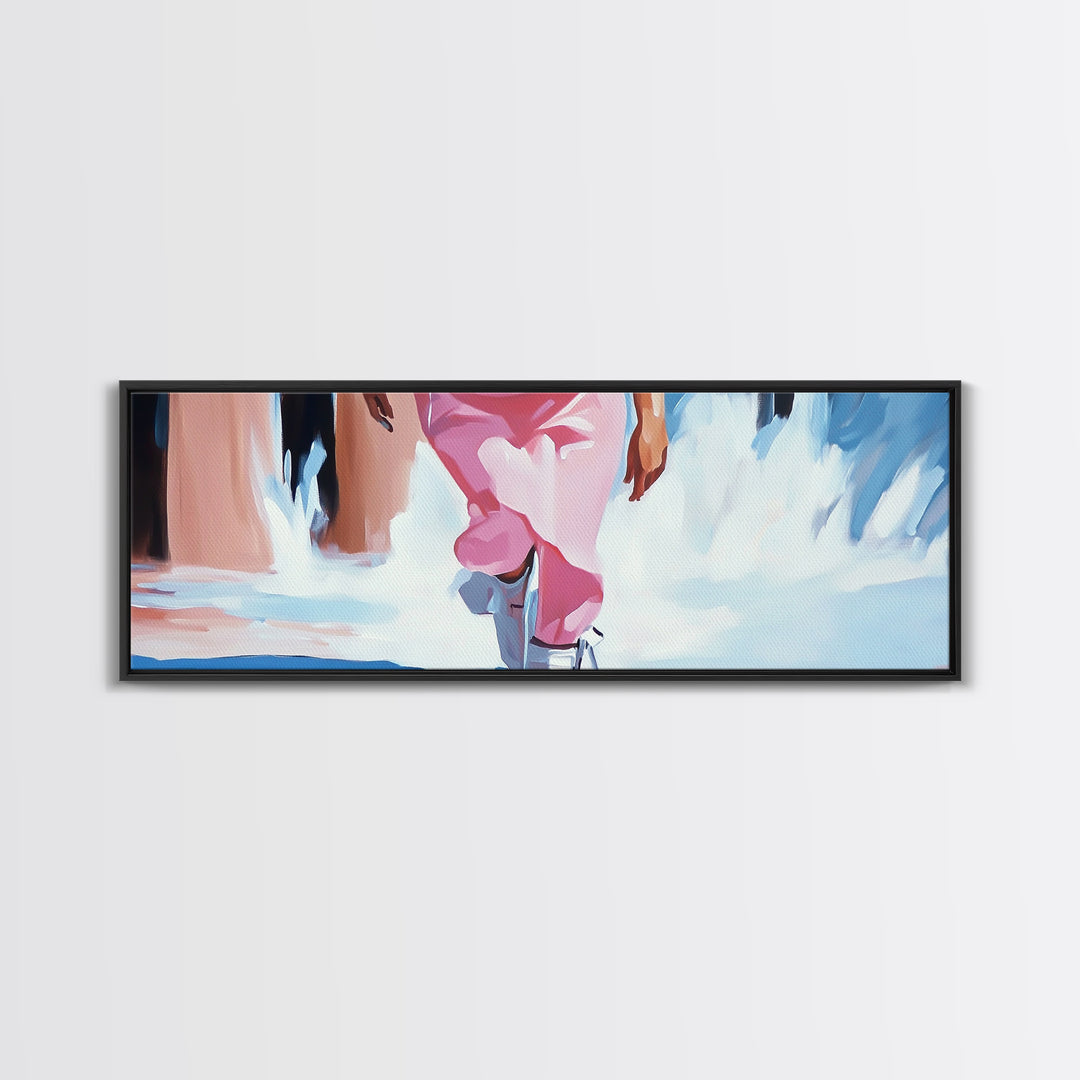 Beach Walk, Coastal Wall Art, Seascape Painting, Soft Pastel Home Decor, Minimalist Beach Aesthetic, Framed Canvas Print, Ocean Art