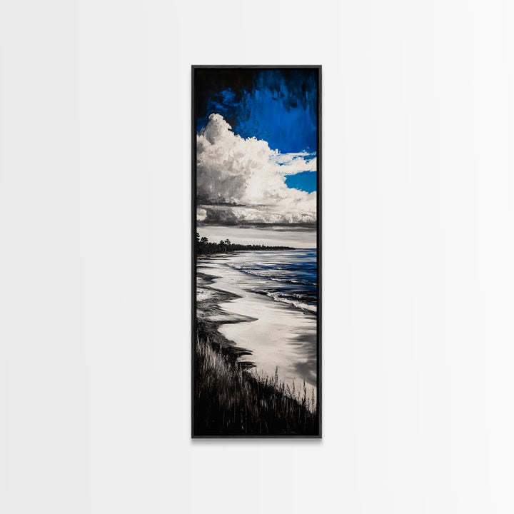 Coastal Serenity, Ocean Waves, Seascape Painting, Beach Decor, Blue Wall Art, Living Room Art, Modern Seascape, Framed Canvas Print