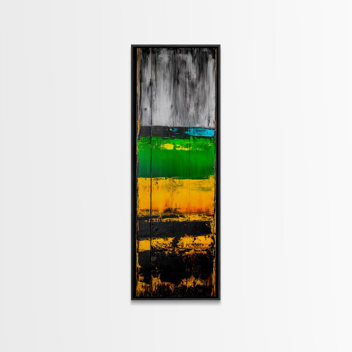 Rustic Abstract, Distressed Wood Texture Painting, Modern Farmhouse Wall Art, Framed Canvas Print, Industrial Decor, Neutral Artwork