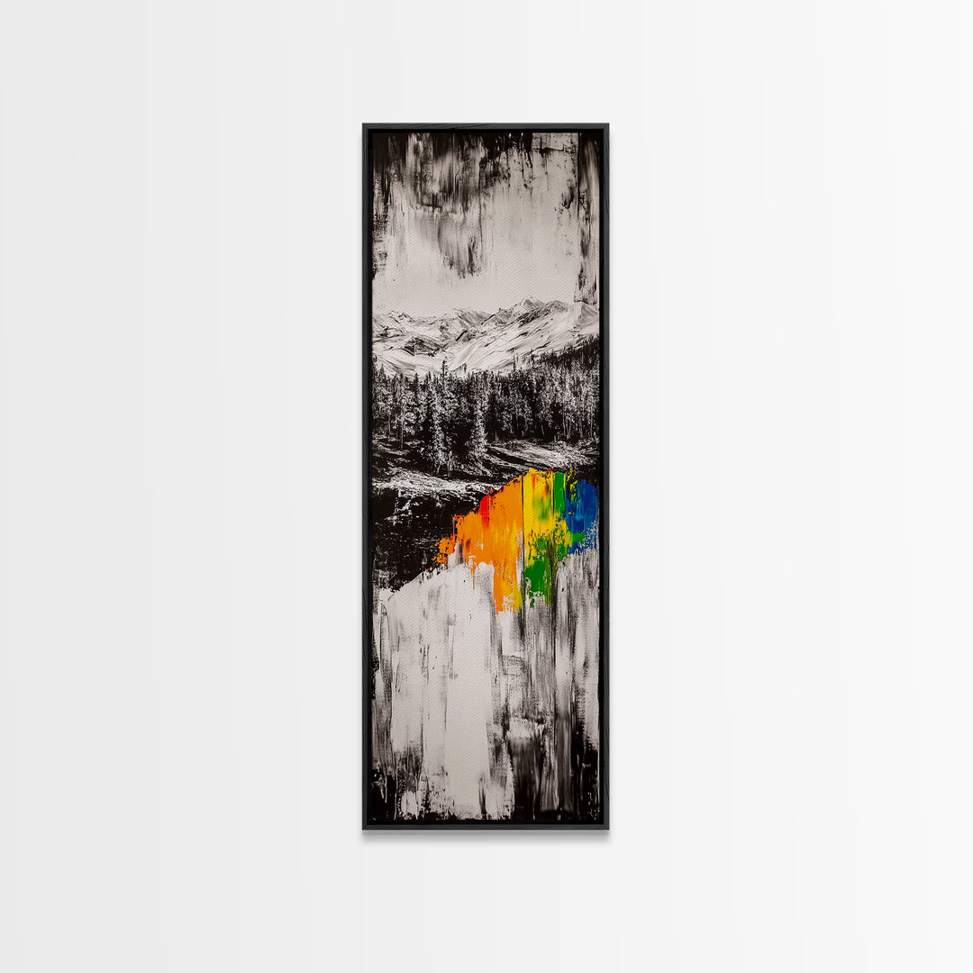 Autumn Hills, Colorful Fall Landscape, Rustic Cabin Art, Modern Impressionist, Vibrant Nature Scene, Canvas Print