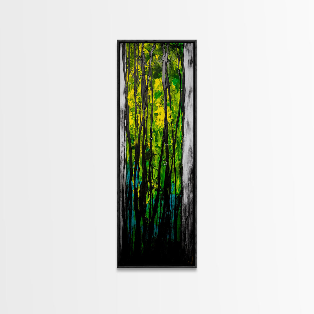 Abstract Forest, Green Nature, Textured Painting, Boho Wall Art, Canvas Print, Modern Home Decor, Living Room Art, Earthy Tones