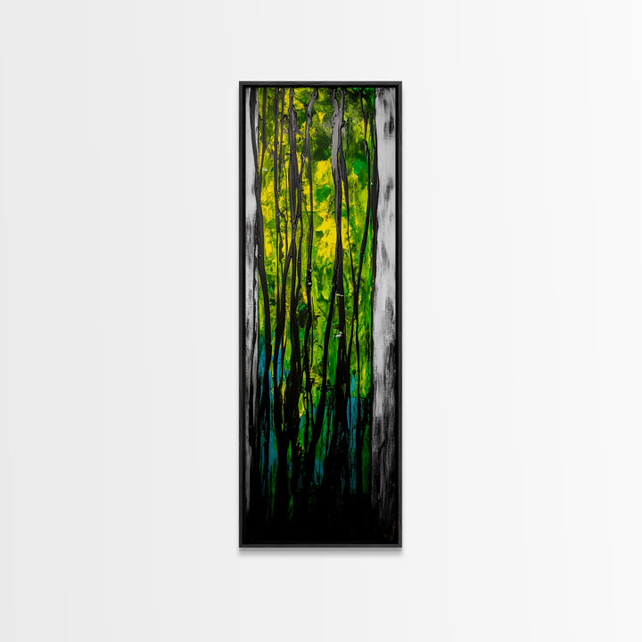 Abstract Forest, Green Nature, Textured Painting, Boho Wall Art, Canvas Print, Modern Home Decor, Living Room Art, Earthy Tones
