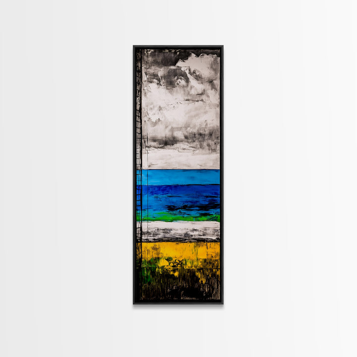 Abstract Beach, Ocean Wall Art, Modern Coastal, Seascape Painting, Minimalist Decor, Contemporary Art, Canvas Print, Living Room