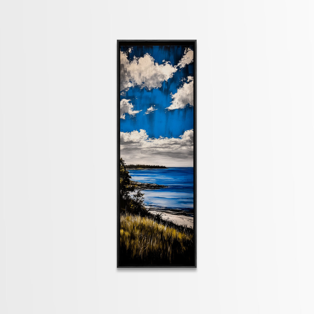 Blue Sky, Coastal Landscape Print, Nature Inspired Decor, Scenic Horizon Art, Beach House Aesthetic, Calming Atmosphere, Canvas Print