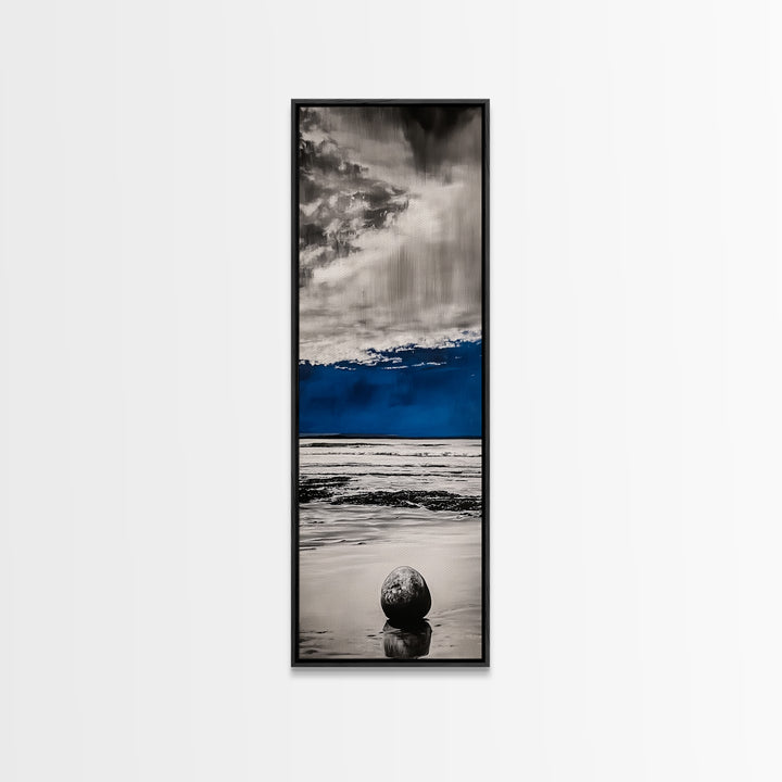 Ocean Meditation, Serene Seascape, Minimalist Blue, Canvas Print, Beach House Wall Art, Tranquil Coastal Decor, Relaxing Waves
