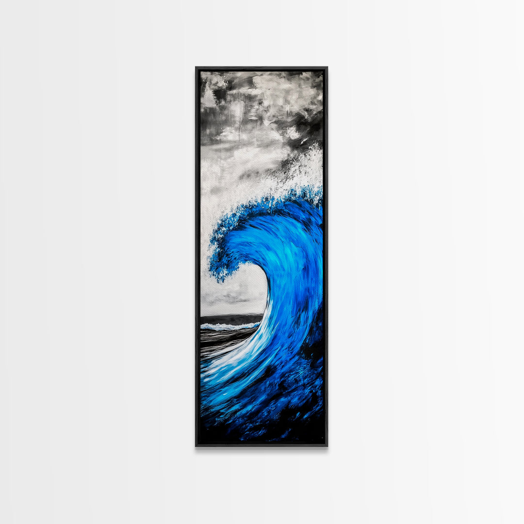 Blue Wave, Powerful Surf, Abstract Water, Canvas Print, Ocean Wall Art, Coastal Minimalist Decor, Modern Beach Home Artwork