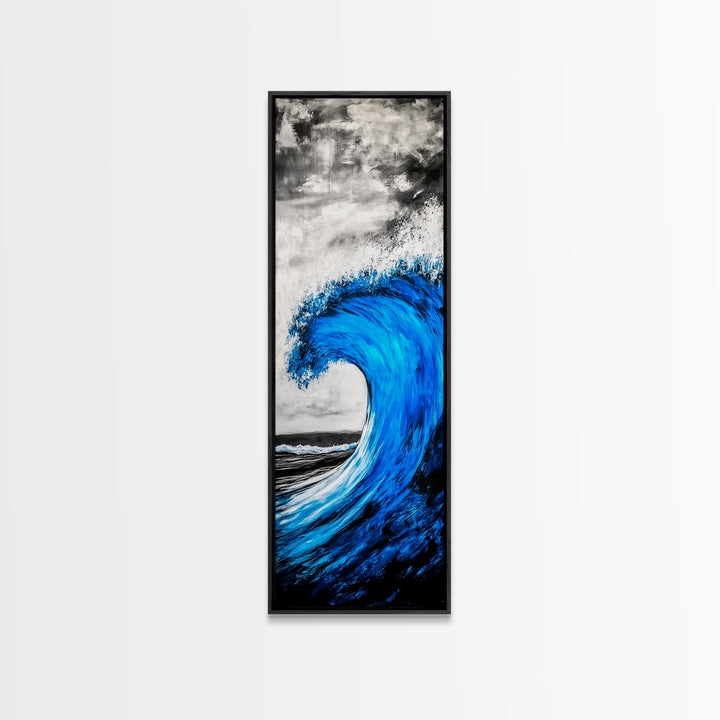 Blue Wave, Powerful Surf, Abstract Water, Canvas Print, Ocean Wall Art, Coastal Minimalist Decor, Modern Beach Home Artwork