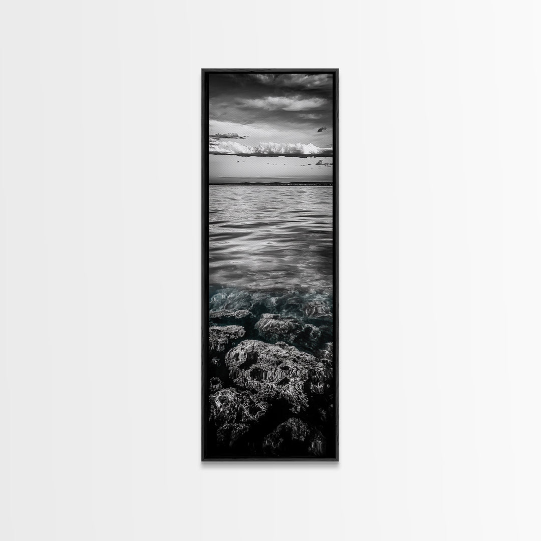 Ocean Depths, Coastal Art, Black and White Photography, Canvas Print, Beach Wall Art, Nautical Decor, Ocean Print, Modern Home Decor