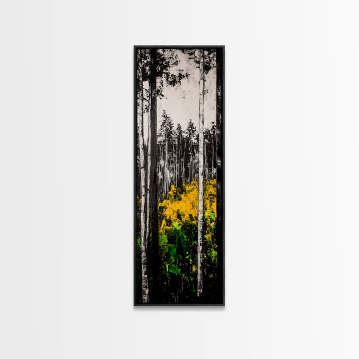 Birch Forest, Black and White Art, Nature Wall Art, Framed Canvas Print, Rustic Woodland, Farmhouse Decor, Living Room Artwork