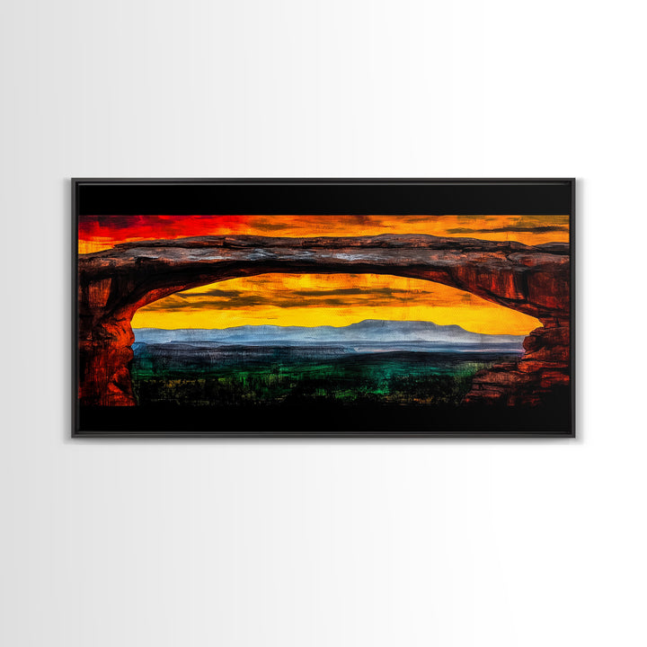 Desert Arch, Southwest Landscape, National Park Painting, Sunset Wall Art, Western Home Decor, Grand Canyon Art, Canvas Print