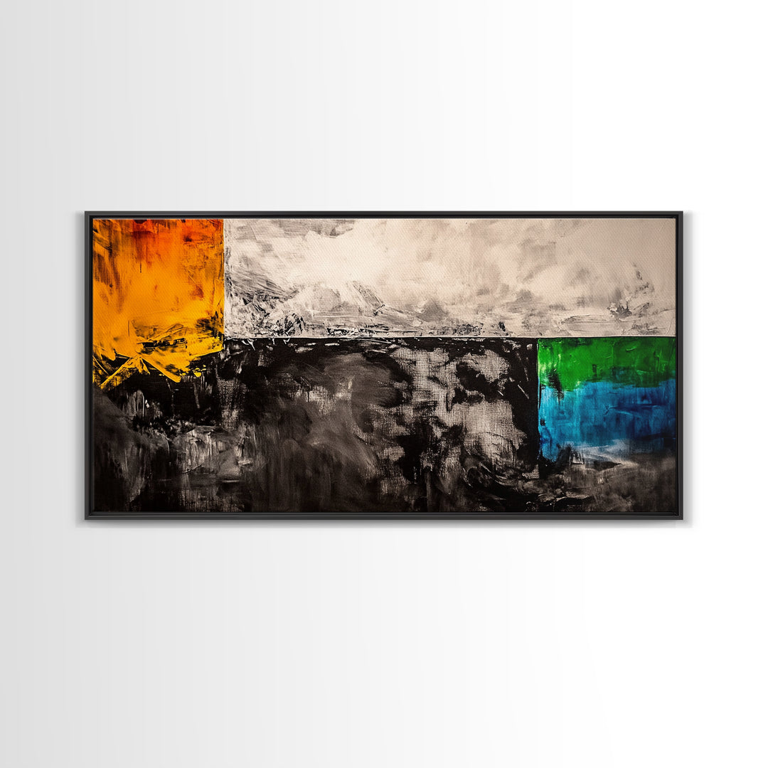 Geometric Blocks, Modern Canvas Print, Abstract Colorful Art, Contemporary Wall Decor, Mid Century Design, Office or Living Room Art