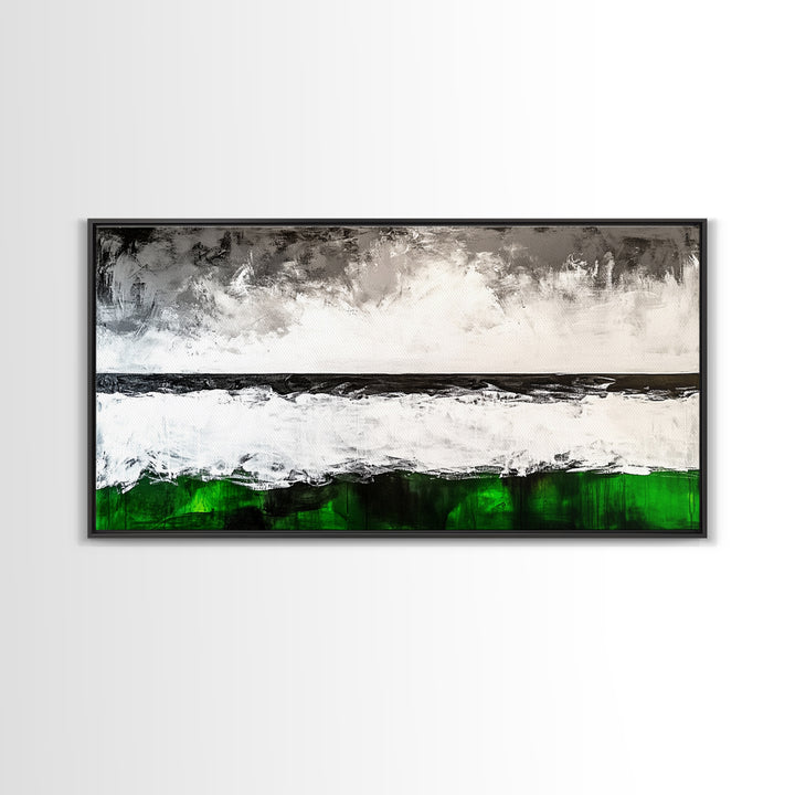 Stormy Coast, Black and White Seascape, Dramatic Ocean Art, Canvas Print, Coastal Home Decor, Minimalist Wall Art, Moody Living Room Art