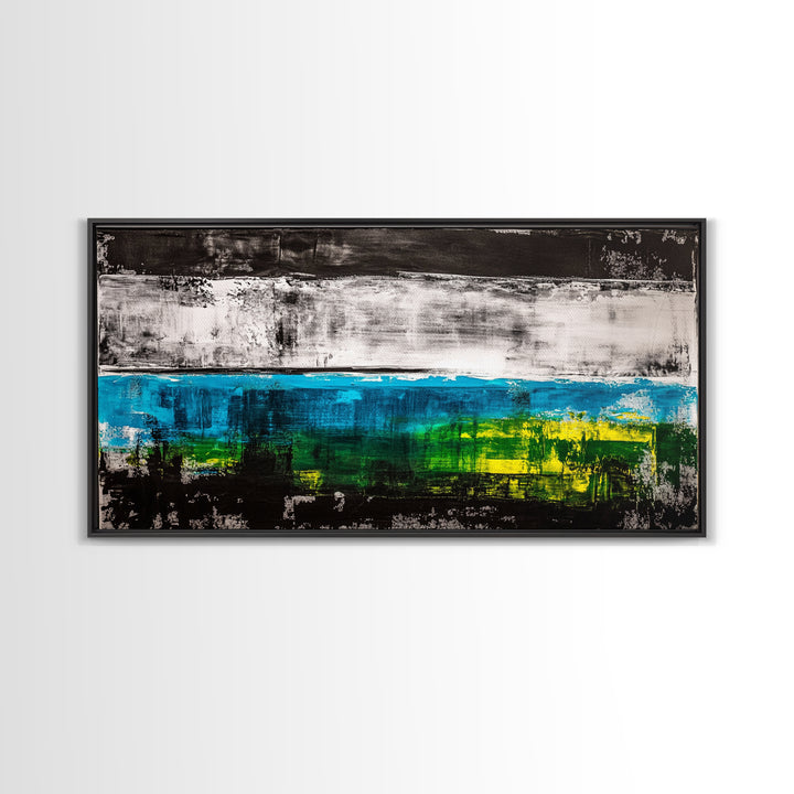 Abstract Ocean, Modern Art, Blue and Green, Coastal Canvas Print, Minimalist Waves, Contemporary Wall Art, Beach House Decor, Bold Art