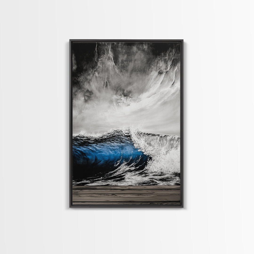Ocean Wave, Stormy Sea, Dramatic Water, Coastal Art, Canvas Print, Nautical Wall Decor, Living Room Statement Piece, Moody Seascape