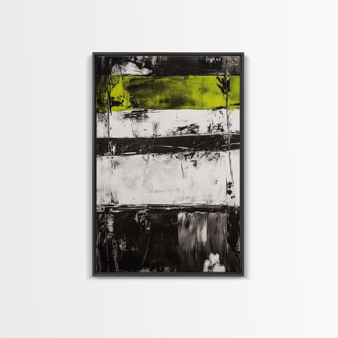 Black and Green, Abstract Expressionism, Modern Canvas Print, Minimalist Art, Bold Statement Piece, Home Office Decor, Unique Artwork