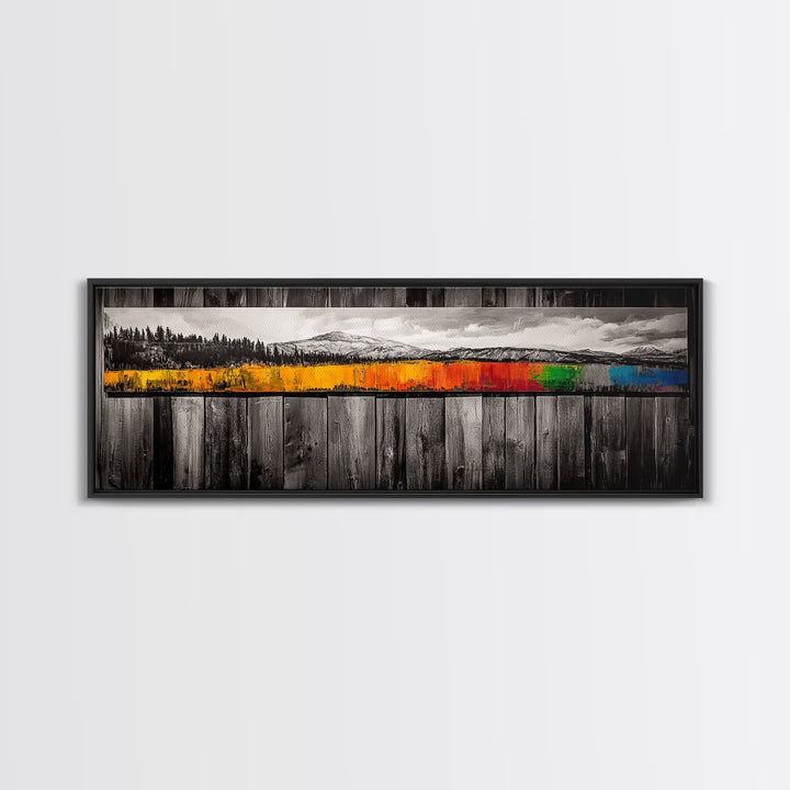 Ocean Fence, Seascape Wall Art, Coastal Decor, Minimalist Beach Print, Black and White Art, Modern Home Decor, Framed Canvas Print