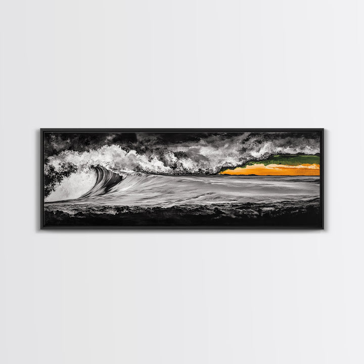 Dramatic, Ocean Wave, Black and White, Canvas Print, Coastal Wall Art, Modern Home Decor, Large Wall Art, Minimalist Art, Bedroom Wall Art