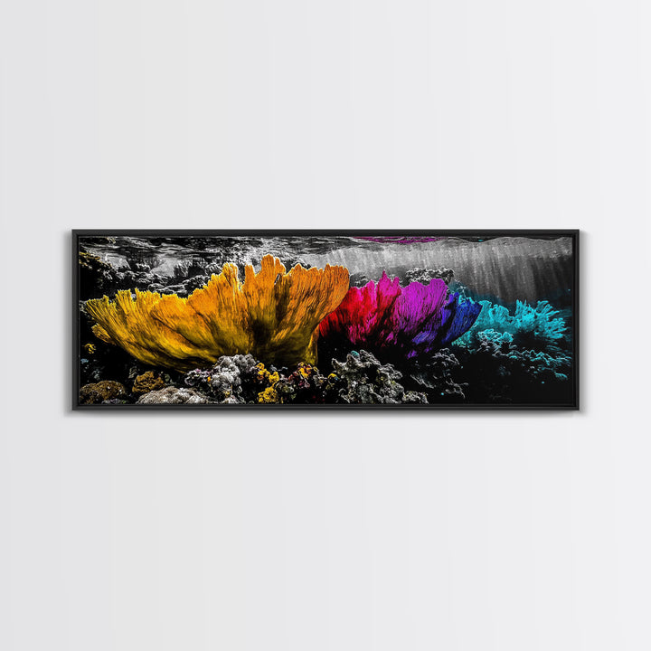 Abstract Reef, Vibrant Ocean, Canvas Print, Underwater Fantasy, Coastal Home Art, Marine Life Artwork, Modern Ocean Wall Decor