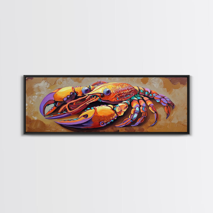 Crustacean Duo, Bright Lobsters, Sea Creatures, Coastal Kitchen, Canvas Print, Nautical Wall Decor, Boho Art, Vibrant Beach House Accent