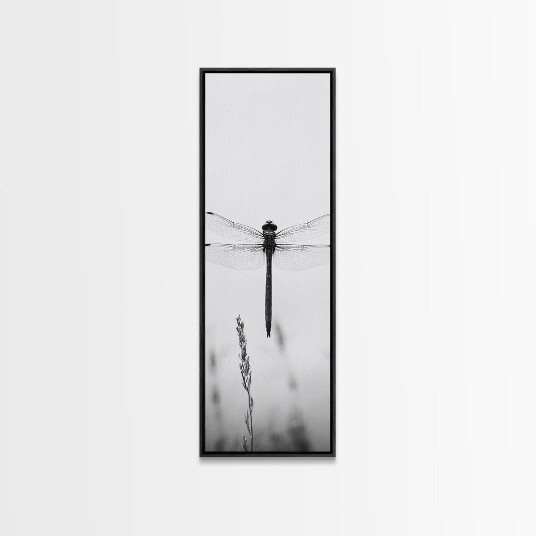 Dragonfly, Nature Wall Art, Insect Print, Minimalist Style, Canvas Print, Neutral Wall Decor, Bedroom Wall Art, Boho Botanical Insect