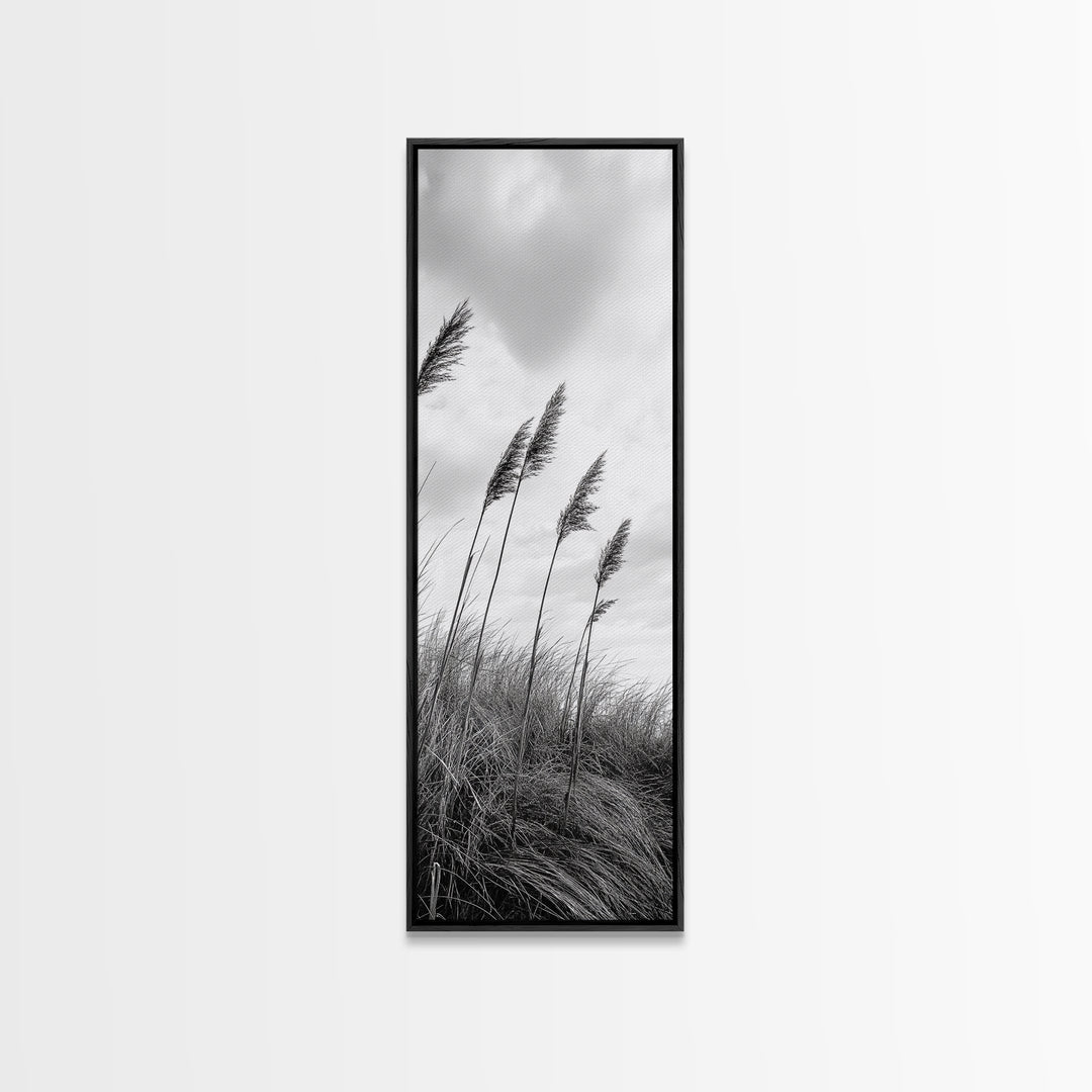 Windy Grasses, Coastal Scene, Tall Grass Field, Autumn Decor, Canvas Print, Farmhouse Style, Dining Room Wall Art, Nature Mood
