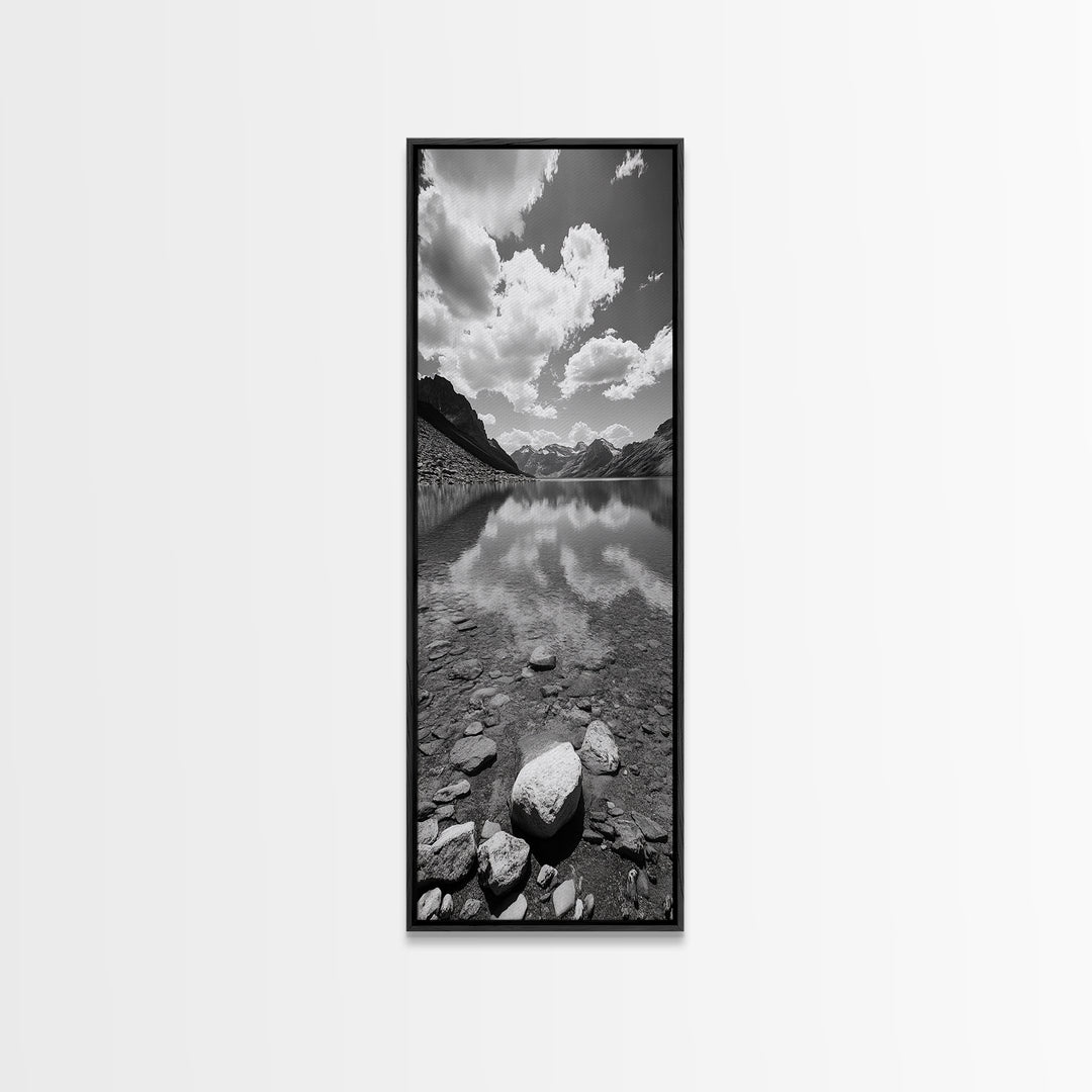 Alpine Lake, Reflections, Clear Water, Tranquil Scenery, Canvas Print, Nature Photography, Framed Canvas Print, Living Room Wall Art