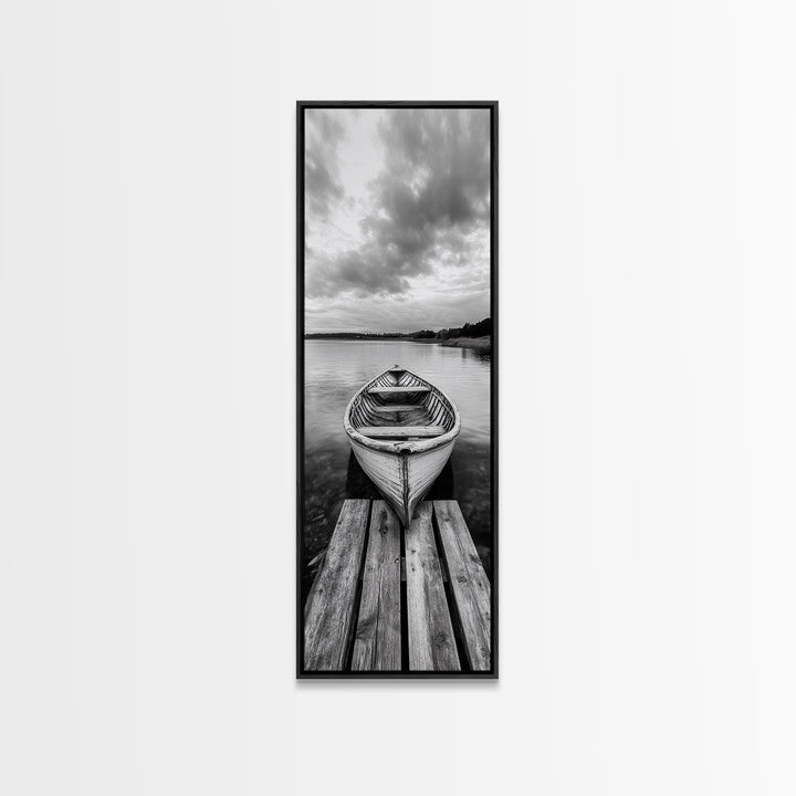 Rowboat Reflection, Still Water, Lake Life, Canvas Print, Rustic Cabin Wall Art, Nature Photography, Bedroom Art, Den Lakehouse Decor