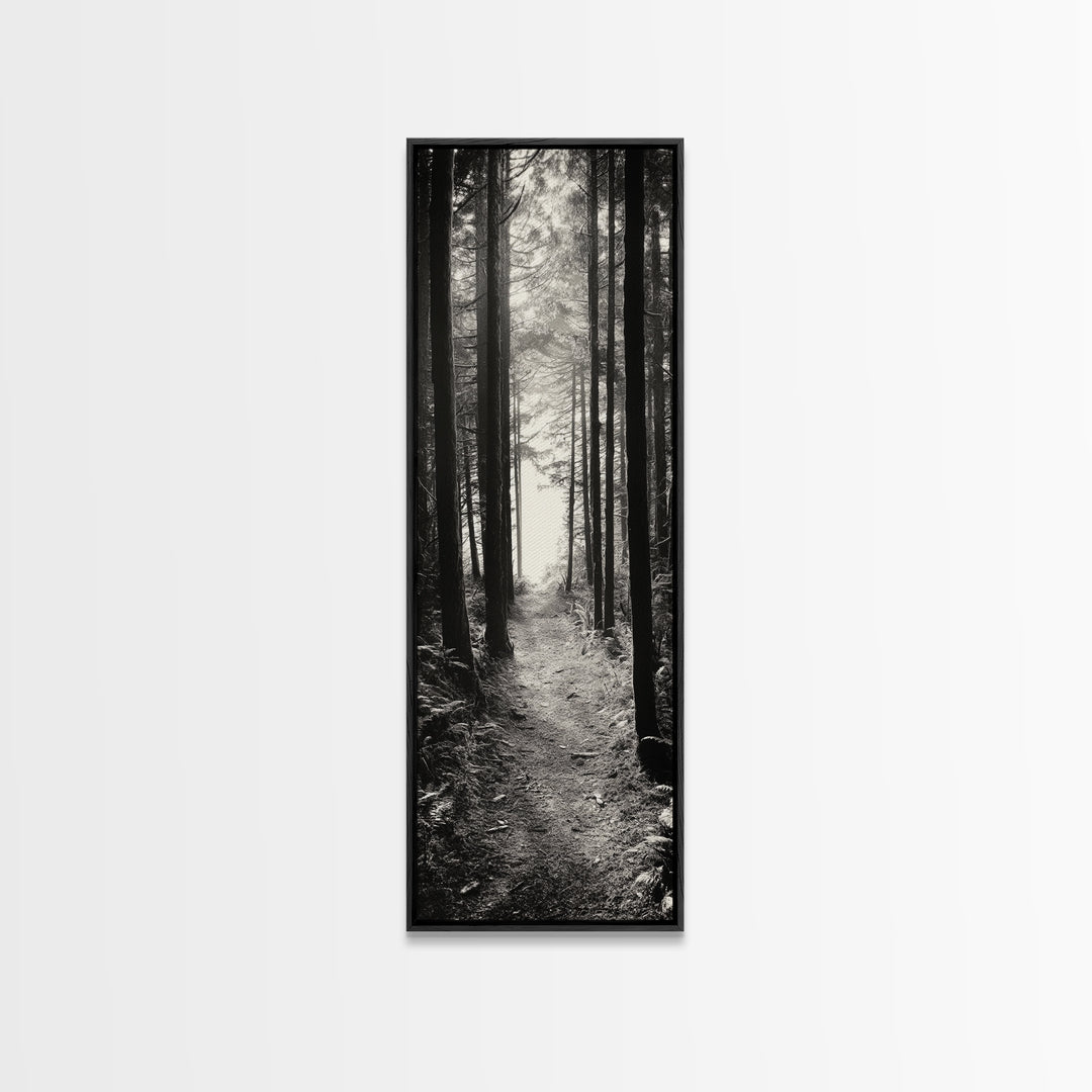 Forest Trail, Woodland Path, Light Through Trees, Nature Escape, Canvas Print, Cabin Wall Art, Cozy Autumn Home Decor, Bedroom Artwork