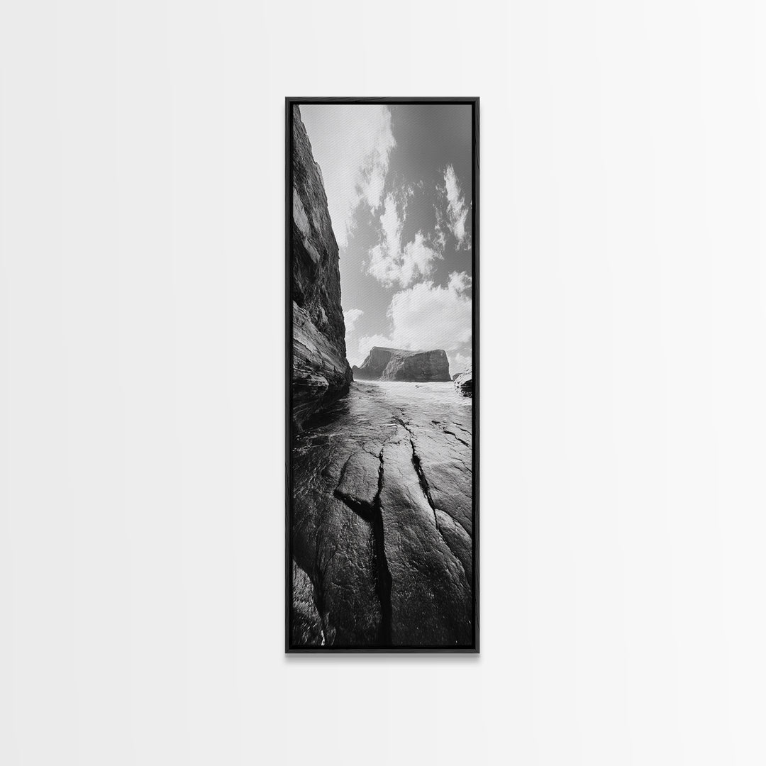 Ocean Cliffs, Moody Coast, Nature Wall Art, Canvas Print, Modern Coastal Decor, Minimalist Seascape, Bathroom or Bedroom Artwork