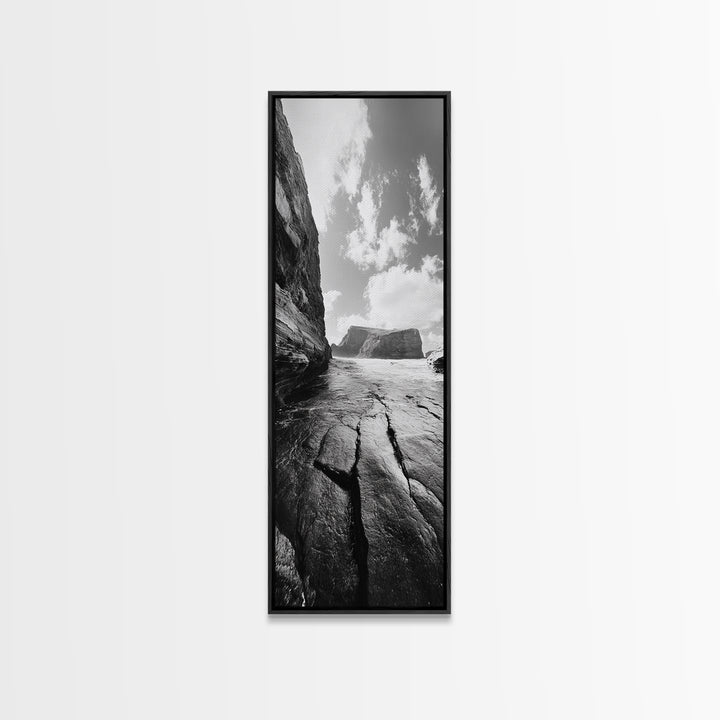 Ocean Cliffs, Moody Coast, Nature Wall Art, Canvas Print, Modern Coastal Decor, Minimalist Seascape, Bathroom or Bedroom Artwork