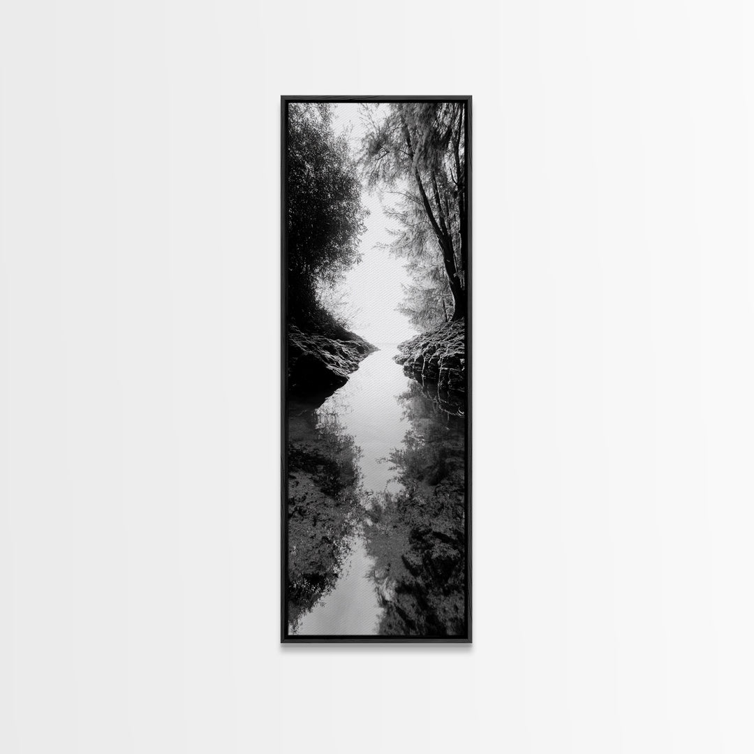 Secret Pathway, Forest Creek, Hidden Escape, Canvas Print, Magical Woodland Art, Hallway or Entryway Mystical Nature Decor, Bathroom Art