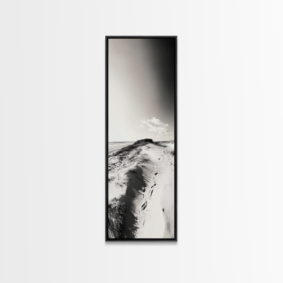 Sand Dunes Art, Coastal Minimalism, Desert Beach Wall Decor, Neutral Living Room Style, Framed Canvas Print, Nature Boho Aesthetic