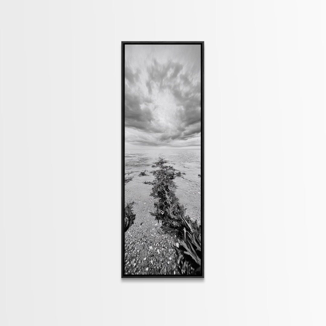 Seaweed Trail, Ocean Depth, Coastal Texture, Shoreline Calm, Marine Inspired Canvas Print, Minimalist Bathroom Wall Art, Ocean Decor