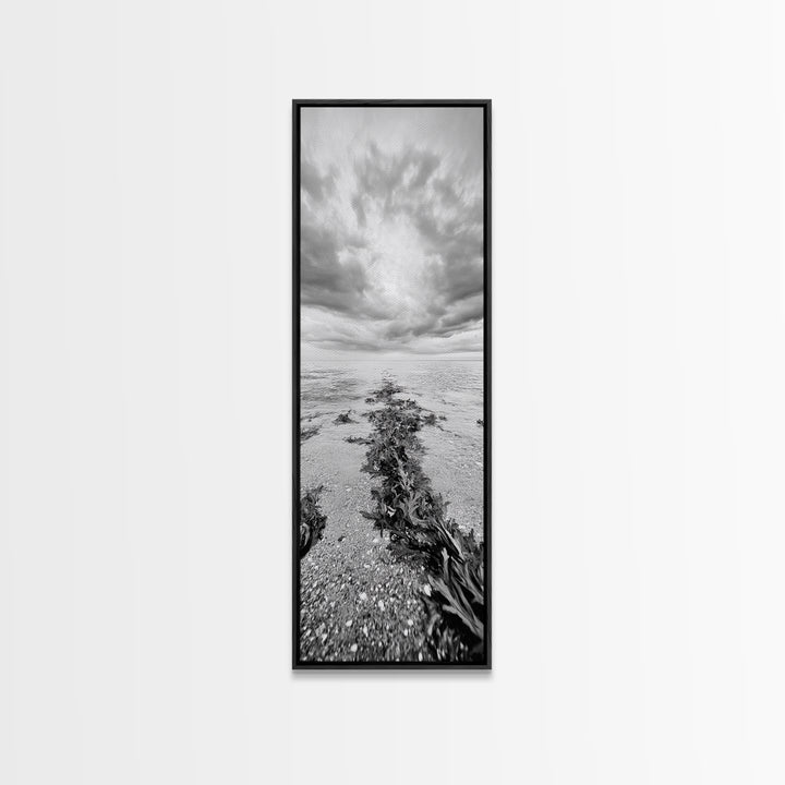 Seaweed Trail, Ocean Depth, Coastal Texture, Shoreline Calm, Marine Inspired Canvas Print, Minimalist Bathroom Wall Art, Ocean Decor