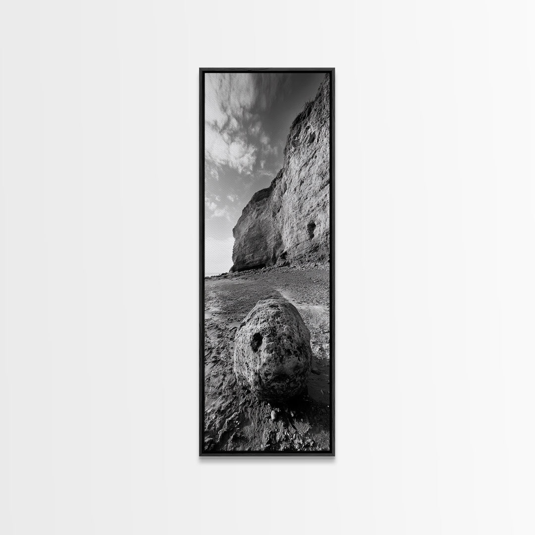 Seaside Cliffs, Coastal Rock, Rugged Beauty, Framed Canvas Print, Nature Wall Art, Rustic Beach Decor, Boho Vibe, Earthy Textures