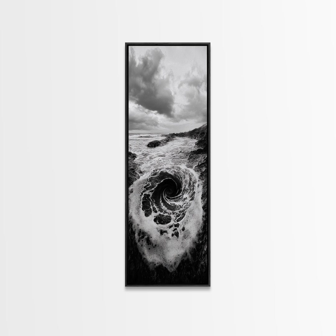 Ocean Vortex, Surreal Wave, Abstract Seascape, Dramatic Sea, Canvas Print, Statement Art, Modern Living Room Wall Art, Bold Decor