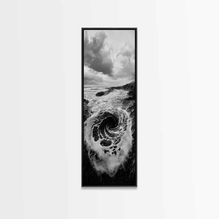 Ocean Vortex, Surreal Wave, Abstract Seascape, Dramatic Sea, Canvas Print, Statement Art, Modern Living Room Wall Art, Bold Decor