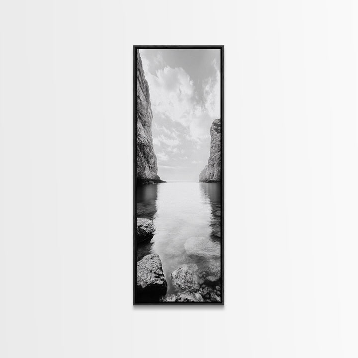 Peaceful Bay, Still Water, Coastal Reflections, Canvas Print, Zen Nature Wall Art, Tranquil Bathroom or Meditation Room Decor