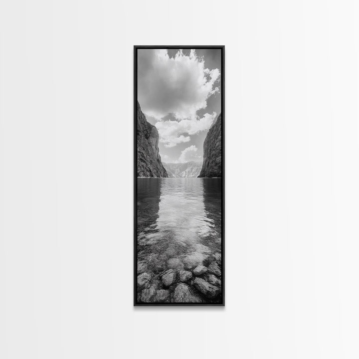 Canyon Lake, Majestic Water, Mountain Reflections, Nature Serenity, Minimalist Art, Canvas Print, Living Room Wall Art, Adventure Vibes