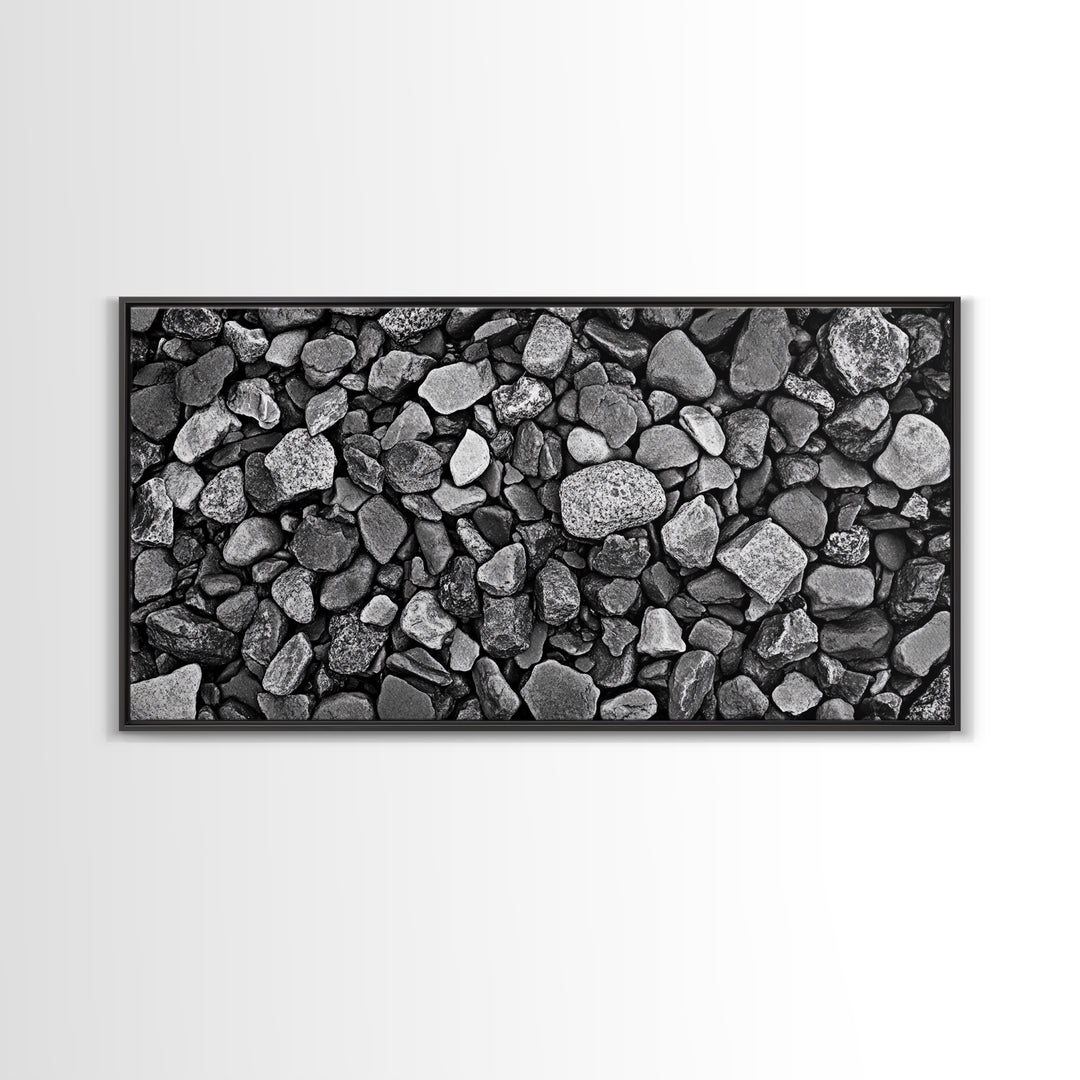 Natural Stone Texture, Dark Rock Pattern, Earthy Wall Background, Canvas Print, Office Wall Art, Modern Industrial Style, Minimalist Style