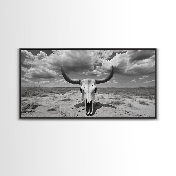 Cow Skull, Desert Bones, Wild West Skull, Country Vibe Decor, Canvas Print, Western Wall Art, Rustic Bedroom or Hallway Accent