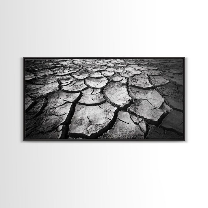 Cracked Earth Texture, Nature Closeup, Desert Minimalism, Earth Tone Art, Canvas Print, Rustic Home Decor, Fall Entryway Wall Art