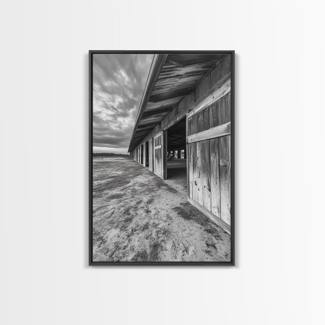 Rustic Barn, Weathered Wood, Country Charm, Canvas Print, Farmhouse Wall Art, Autumn Decor, Entryway Rustic Home Accent, Living Room Art