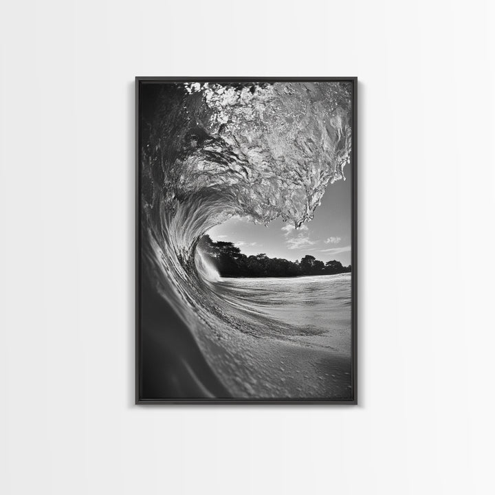 Ocean Wave, Surf Wall Art, Seascape Photography, Framed Canvas Print, Coastal Decor, Beach House Art, Bathroom Wall Art, Minimalist Art