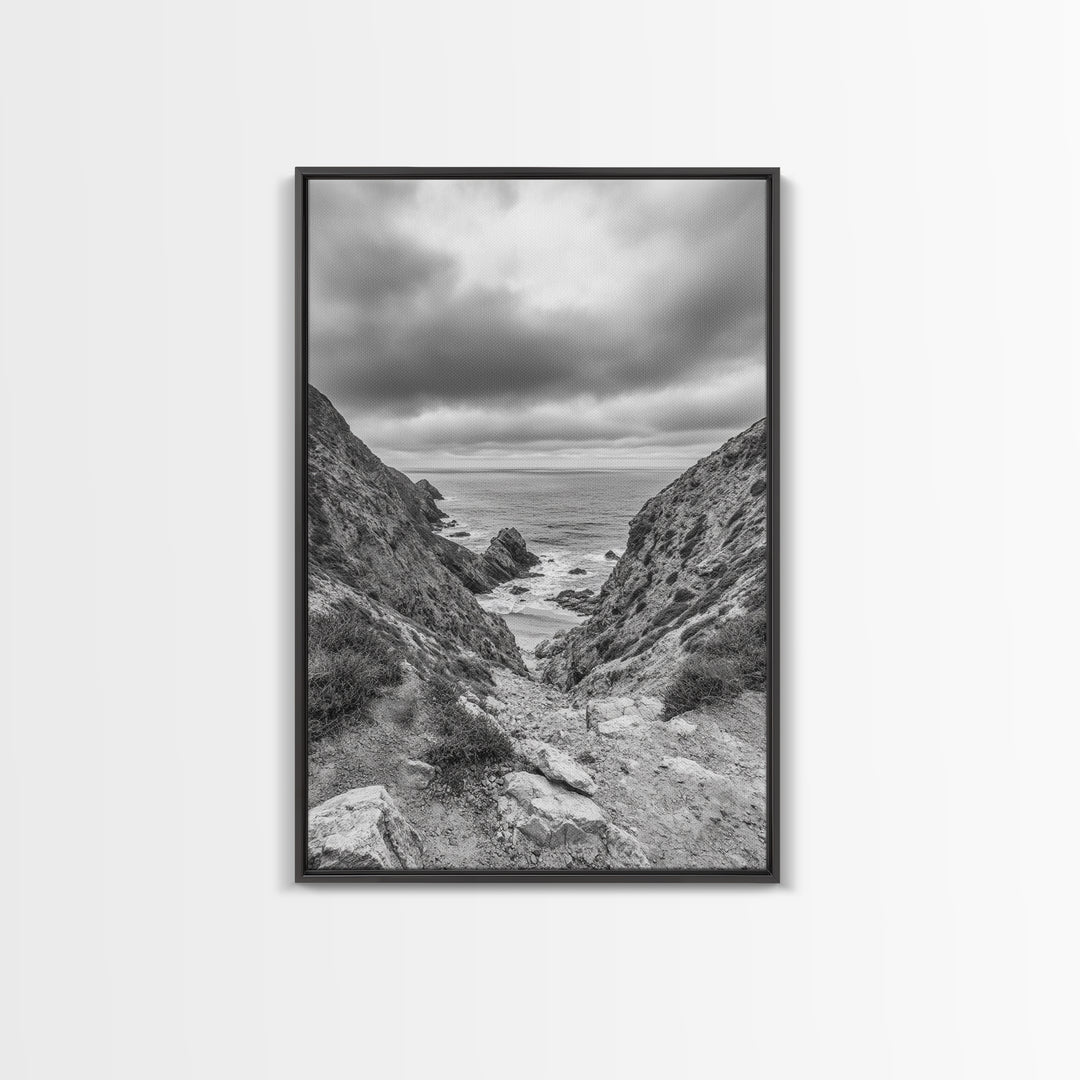 Ocean Cliffs, Rugged Coast, Seascape Photography, Travel Inspiration, Canvas Print, Hallway Wall Art, Coastal Modern Decor, Ocean View