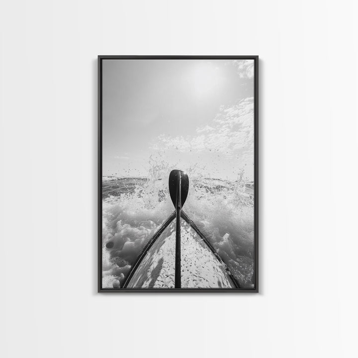 Kayak Splash, Adventure Paddle, Ocean Journey, Water Sports Art, Canvas Print, Office Wall Art, Outdoor Enthusiast Gift, boho wall decor