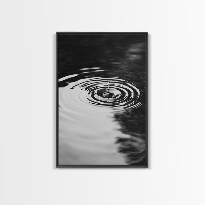 Ripple Effect, Water Drop, Zen Wall Art, Minimalist Black and White, Canvas Print, Bathroom Decor, Tranquil Art, Meditation Room Art