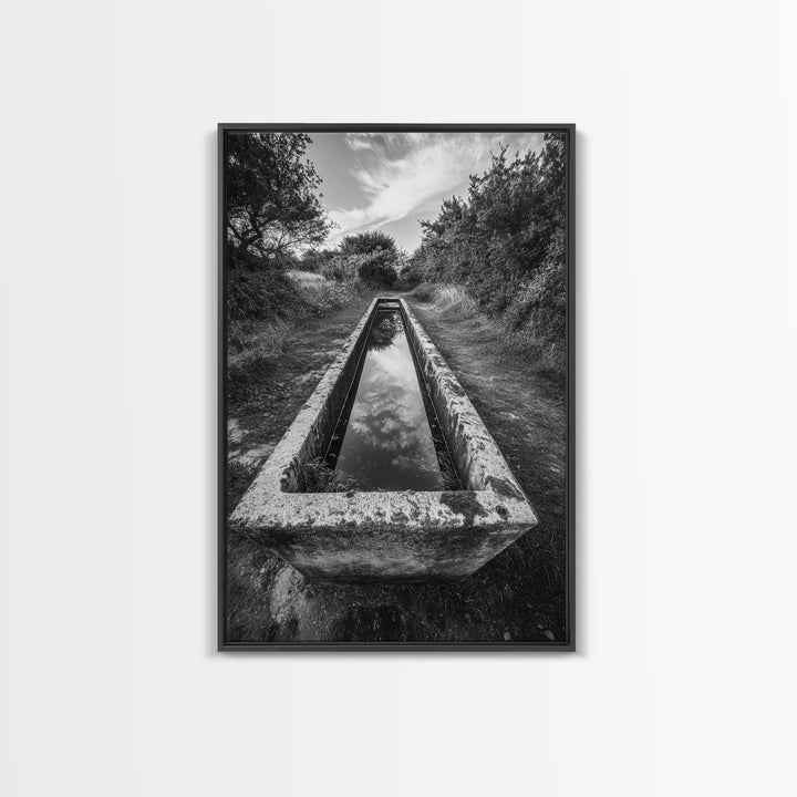 Forest Path, Reflection Pool, Nature Trail Art, Canvas Print, Tranquil Landscape, Boho Wall Decor, Entryway or Hallway Art